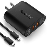 AUKEY 36W 双口USB QC2.0智能充电器，支持AiPower智能充电 用折扣码后$15.99