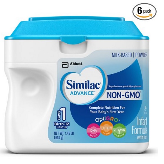 史低價！Similac 雅培金盾 一段 非轉基因 奶粉23.2oz，6罐裝，現僅售$109.95，免運費。適合0-12月的寶寶食用