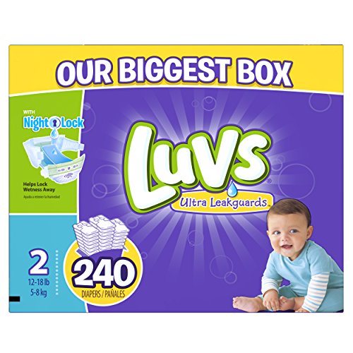 Luvs Ultra Leakguards Diapers, One Month Supply, Size 2, 240 Count, only $27.38, free shipping after clipping coupon and using SS for Prime members only 