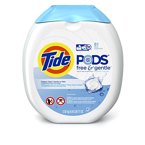 Tide PODS Free & Gentle HE Turbo Laundry Detergent Pacs 81-load Tub, only $12.82, free shipping after clipping coupon and using SS