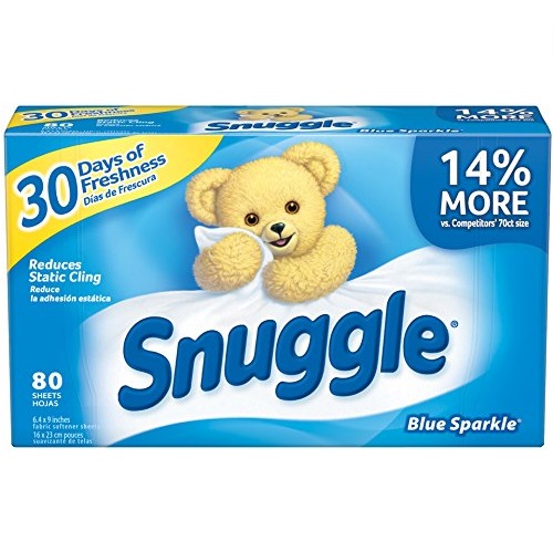 Snuggle Fabric Softener Dryer Sheets, Blue Sparkle, 80 Count, only $2.84, free shipping after using SS