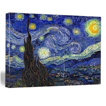 偶尔高雅一下  Wieco Art 梵高星夜帆布艺术画，12x16吋，原价$49.90，现仅售$9.99