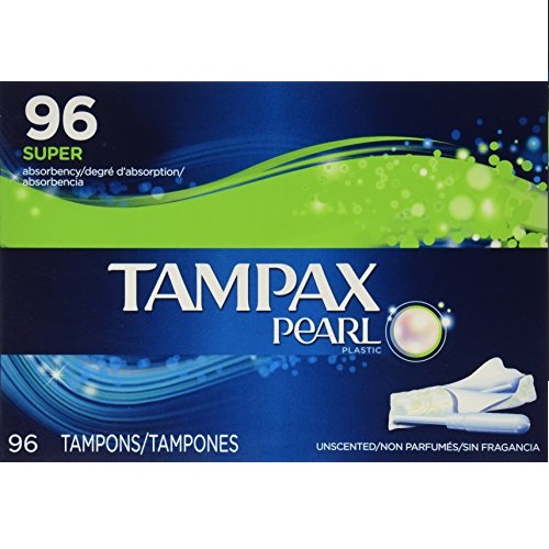 Tampax Pearl Unscented Super Absorbency Tampons, 96 Count, only $17.09