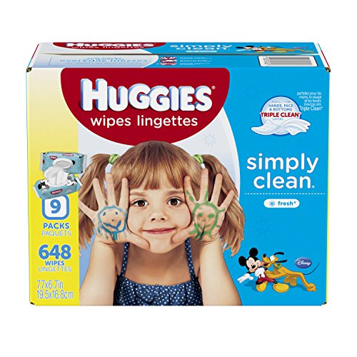 有貨了！史低價！Huggies好奇 Simply Clean 嬰兒濕紙巾，648張，原價$14.99，現點擊Coupon后僅售$8.32，免運費