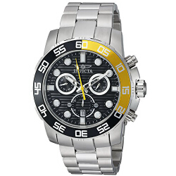 Invicta Men's 21553 Pro Diver Analog Display Swiss Quartz Silver Watch $39.99