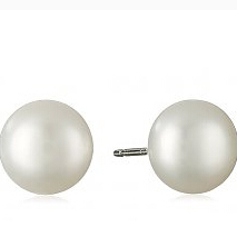 Sterling Silver Freshwater Cultured Pearl Button Stud Earrings (8-8.5mm)  $9.99