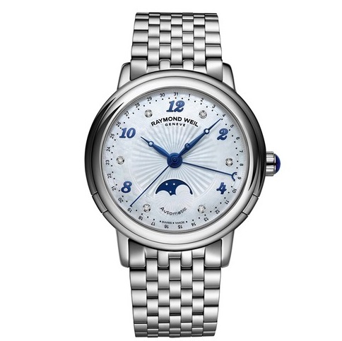 RAYMOND WEIL Maestro Mother of Pearl Dial Stainless Steel Ladies Watch Item No. 2739-ST-05985, only $699.99, free shipping after using coupon code