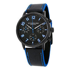 Stuhrling Original Men's 668.02 Monaco Quartz Multifunction Blue Accents Leather Watch $42.10