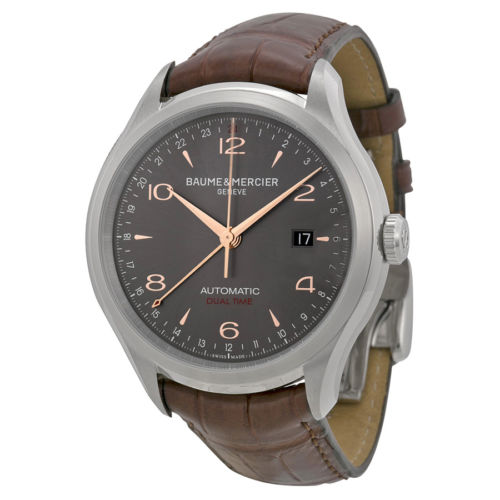 Baume and Mercier Clifton Grey Dial Brown Alligator Leather Men's Watch Item No. 10111, only $1,099.00, free shipping after using coupon code